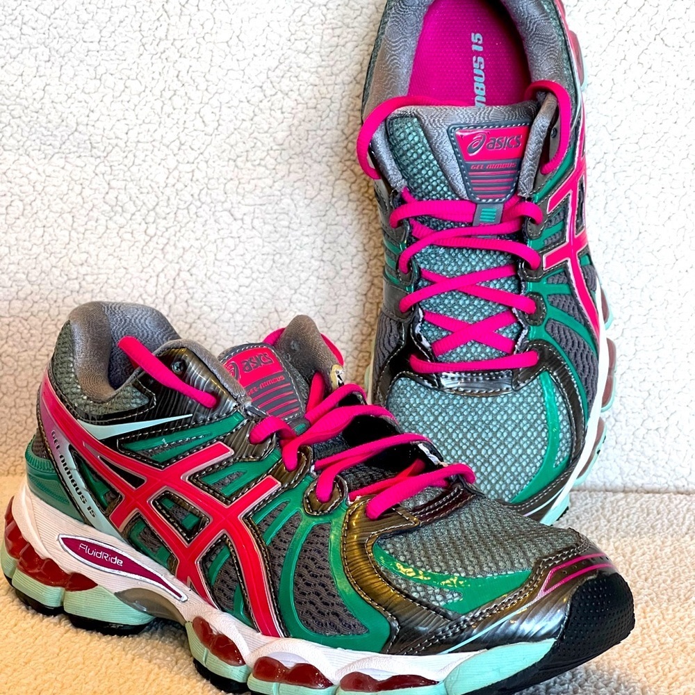 Asics Women's Athletic Shoes - Green and Pink